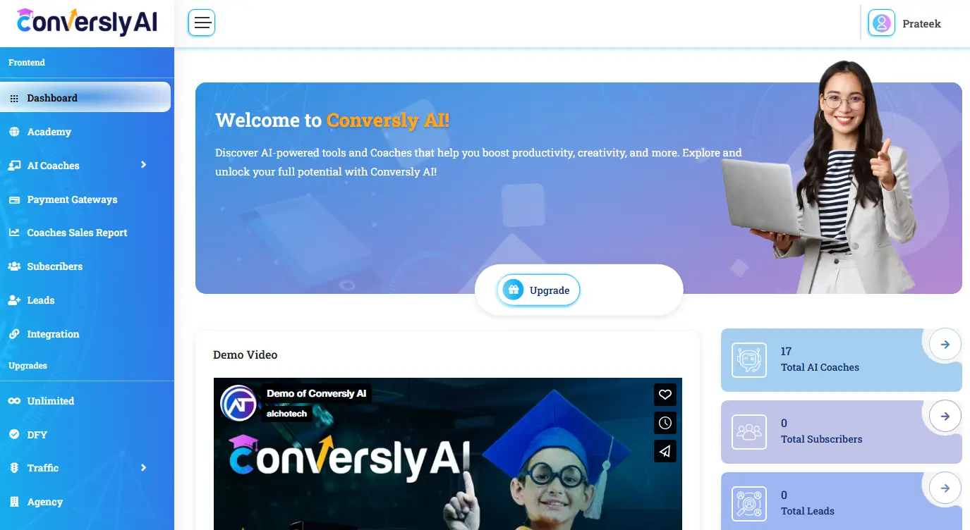 conversly AI Tool Dashboard