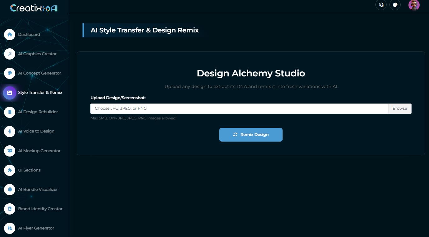 creatixio-ai-style-and-design-dashboard